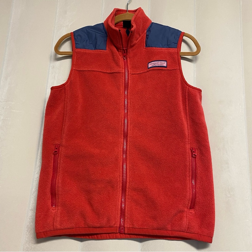 Vineyard Vines Kids Youth Fleece Vest XL Martha’s Vineyard Red Gorpcore Snow Ski